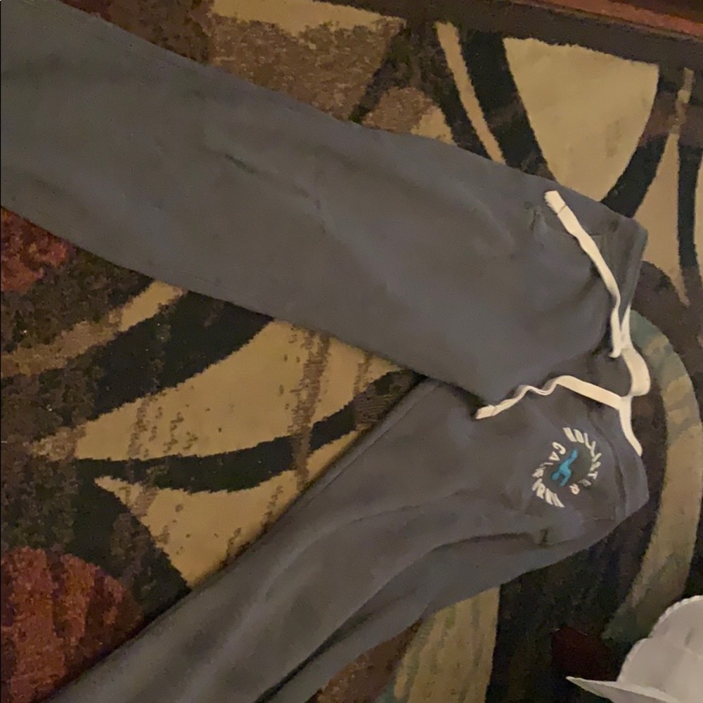 mens hollister sweat pants size medium grey